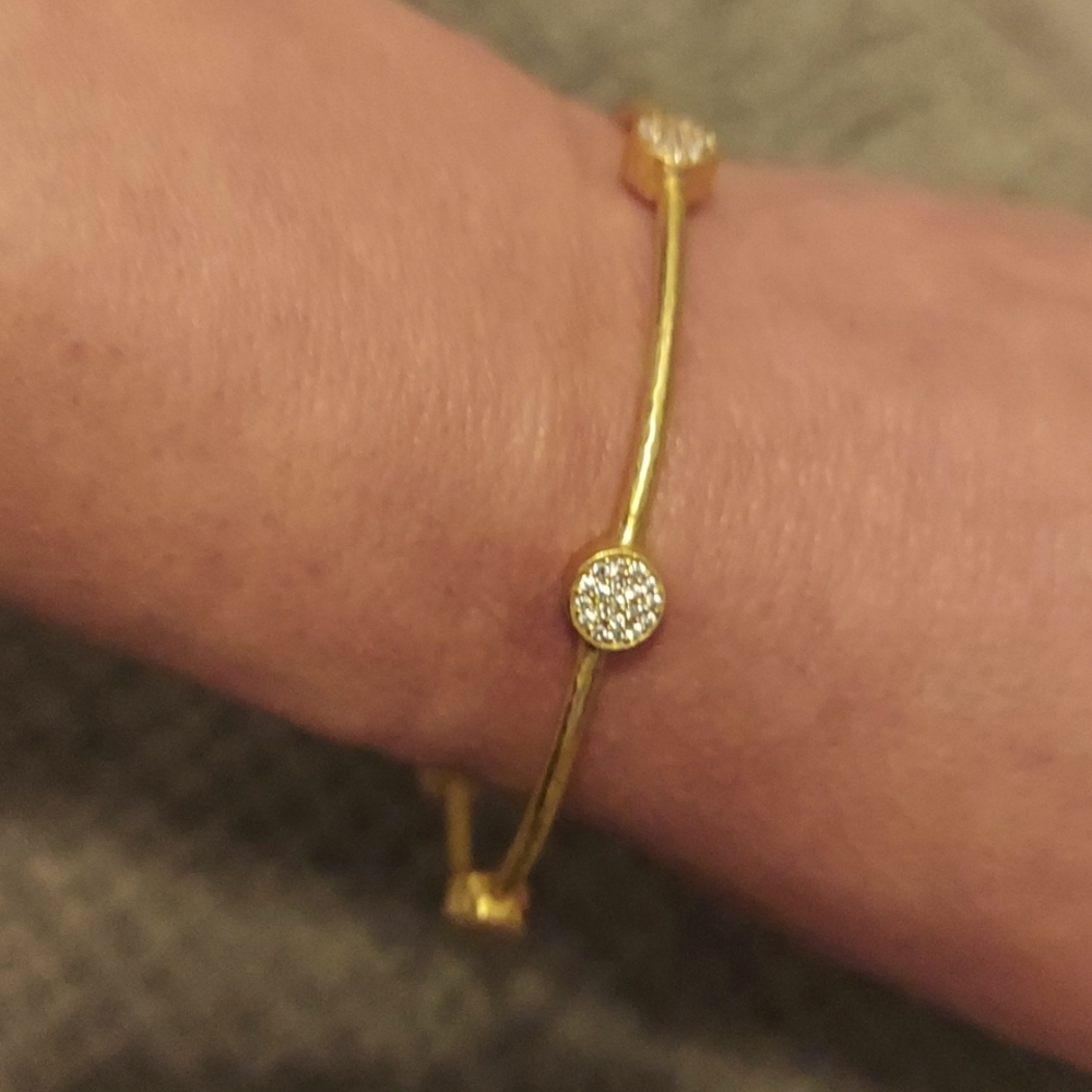 Julie Vos Milano Luxe Bangle - iridescent clear crystal